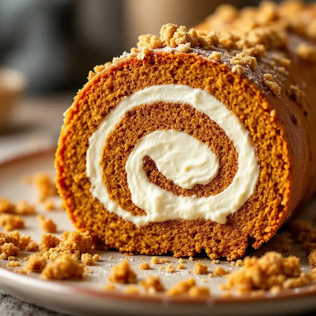 pumpkin roll with cream cheese filling preparation steps
