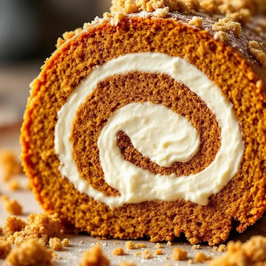 pumpkin roll with cream cheese filling - featured image