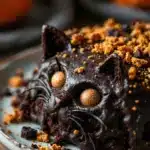 Spooky Black Cat Halloween Cookie Cake - featured image