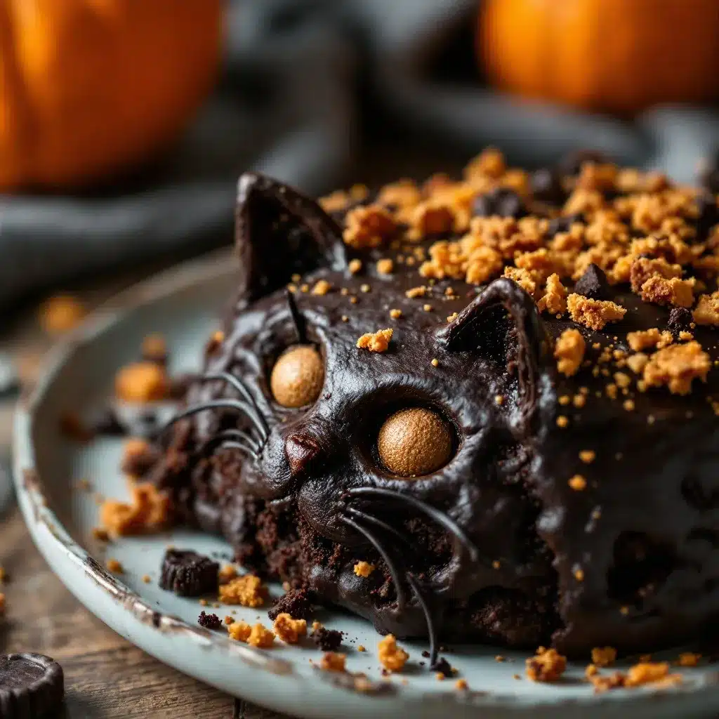 Spooky Black Cat Halloween Cookie Cake preparation steps