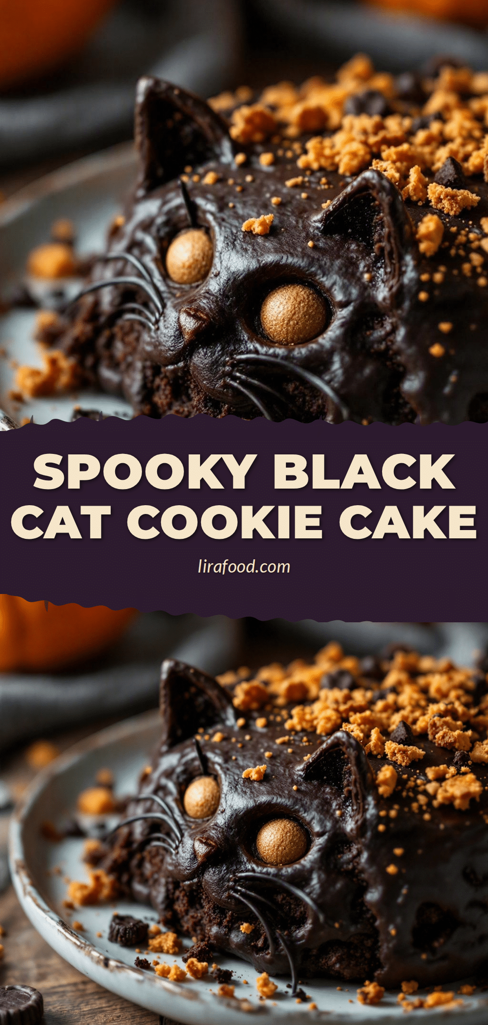 Spooky Black Cat Halloween Cookie Cake recipe