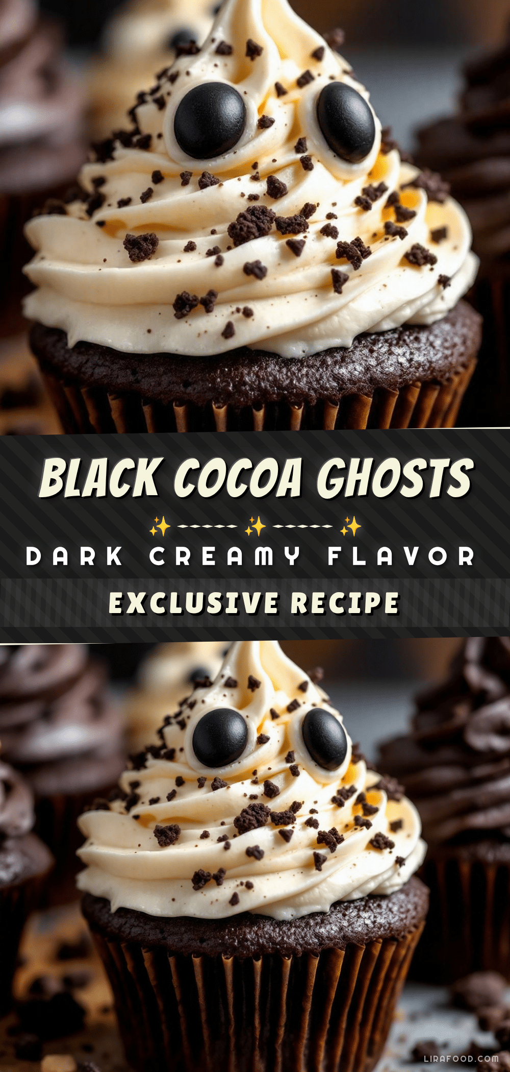 black cocoa ghost cupcakes recipe