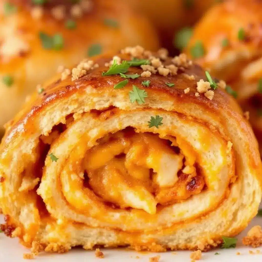 Buffalo chicken stuffed bread pinwheels - featured image