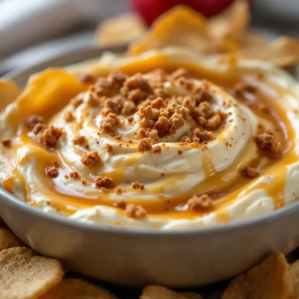 caramel apple cheesecake dip preparation steps