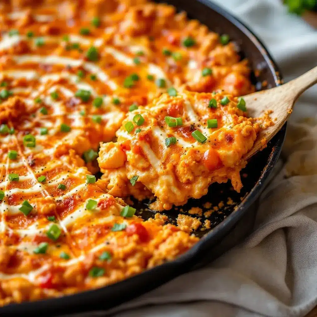 creamy buffalo chicken dip skillet preparation steps