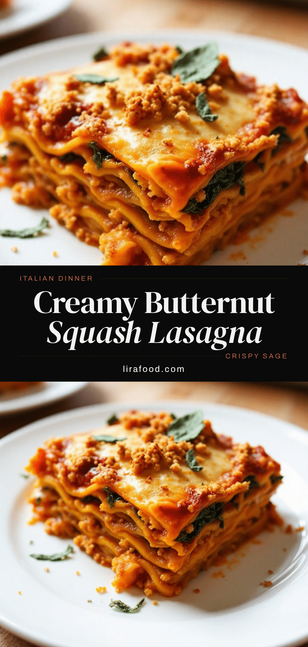 creamy butternut squash lasagna with crispy sage recipe