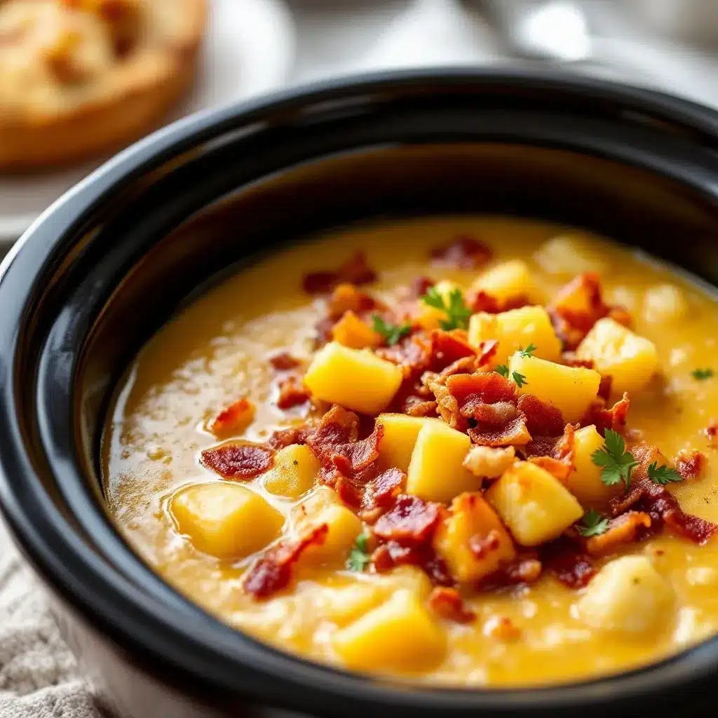 creamy crockpot loaded baked potato soup preparation steps