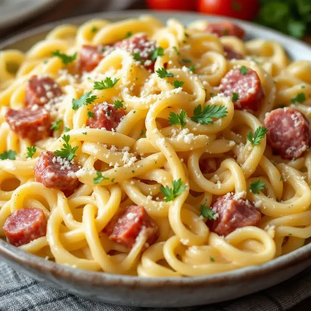 creamy italian pasta salad with salami and provolone preparation steps