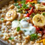 creamy peanut butter banana overnight oats - featured image