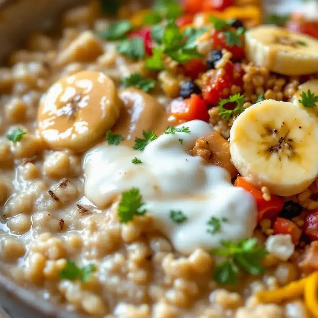 creamy peanut butter banana overnight oats - featured image