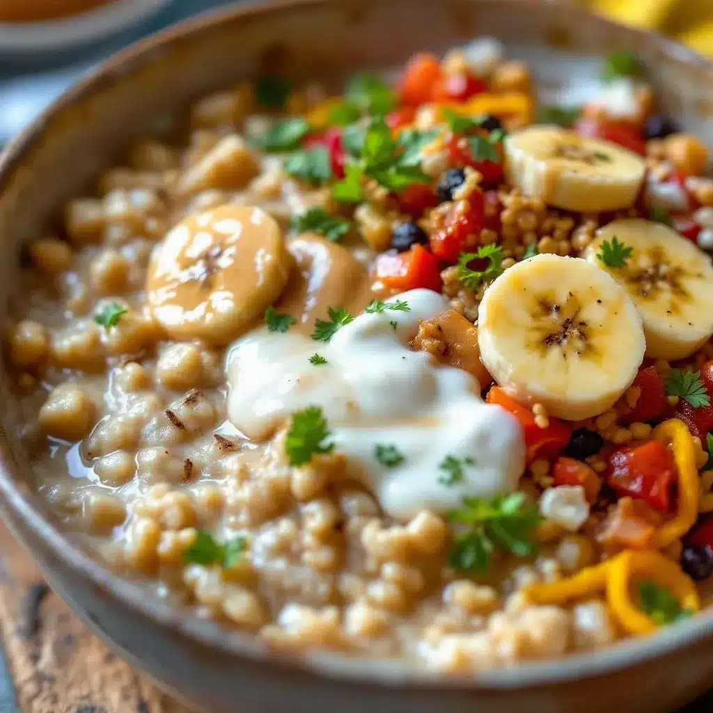 creamy peanut butter banana overnight oats preparation steps