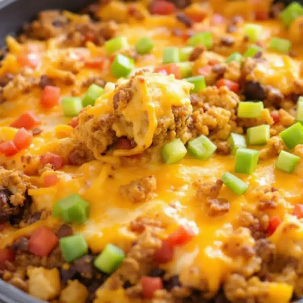 Creamy Pumpkin Patch 7-Layer Taco Dip preparation steps
