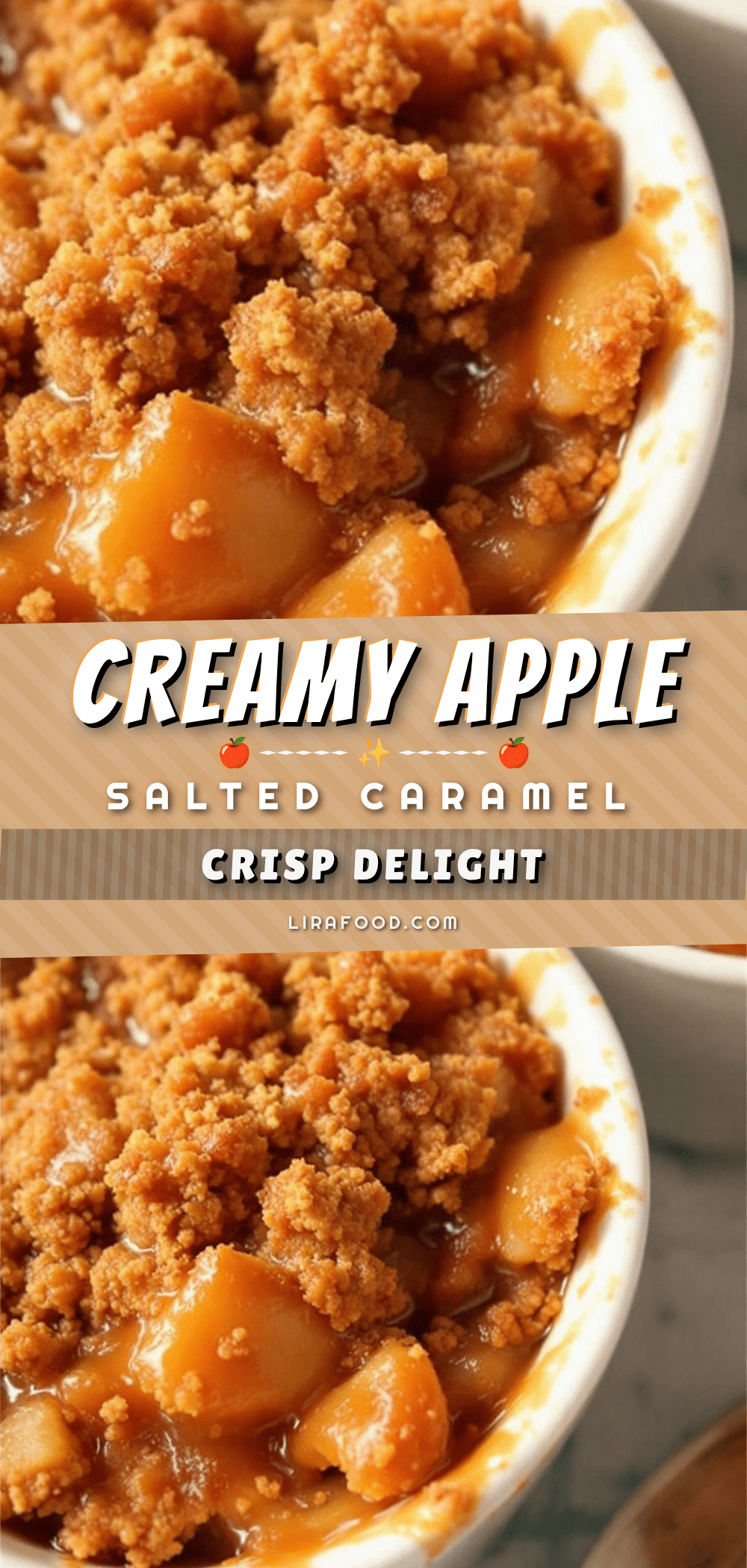 creamy salted caramel apple crisp recipe
