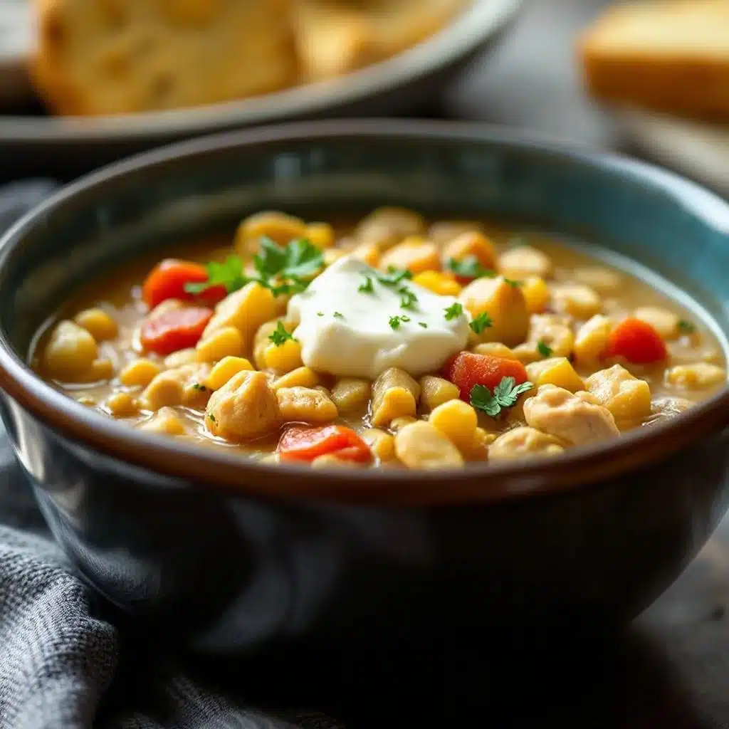 creamy slow cooker white chicken chili - featured image