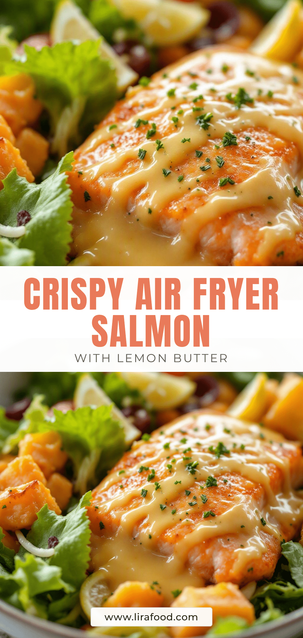Crispy Air Fryer Salmon with Lemon Butter recipe