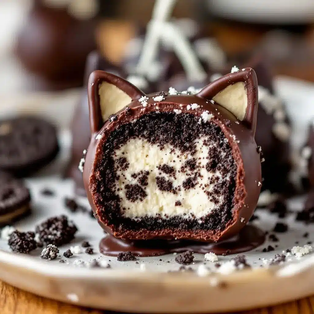 crispy black cat oreo truffle pops preparation steps