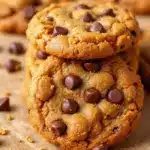 crispy brown butter pumpkin spice chocolate chip cookies - featured image