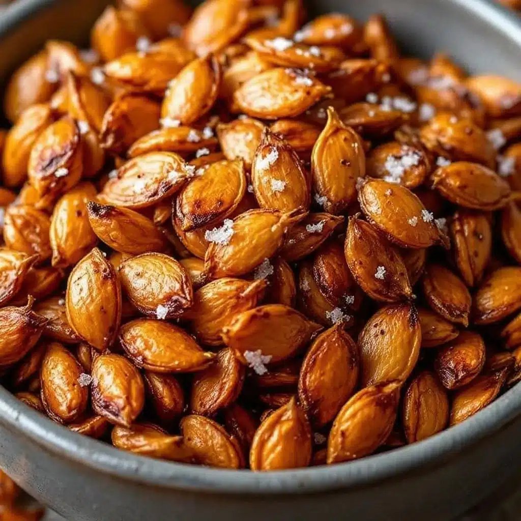 crispy maple roasted pumpkin seeds - featured image
