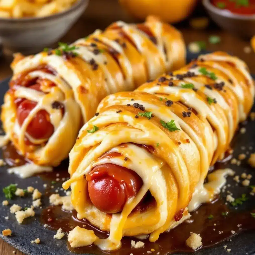 Crispy Mummy Hot Dogs preparation steps