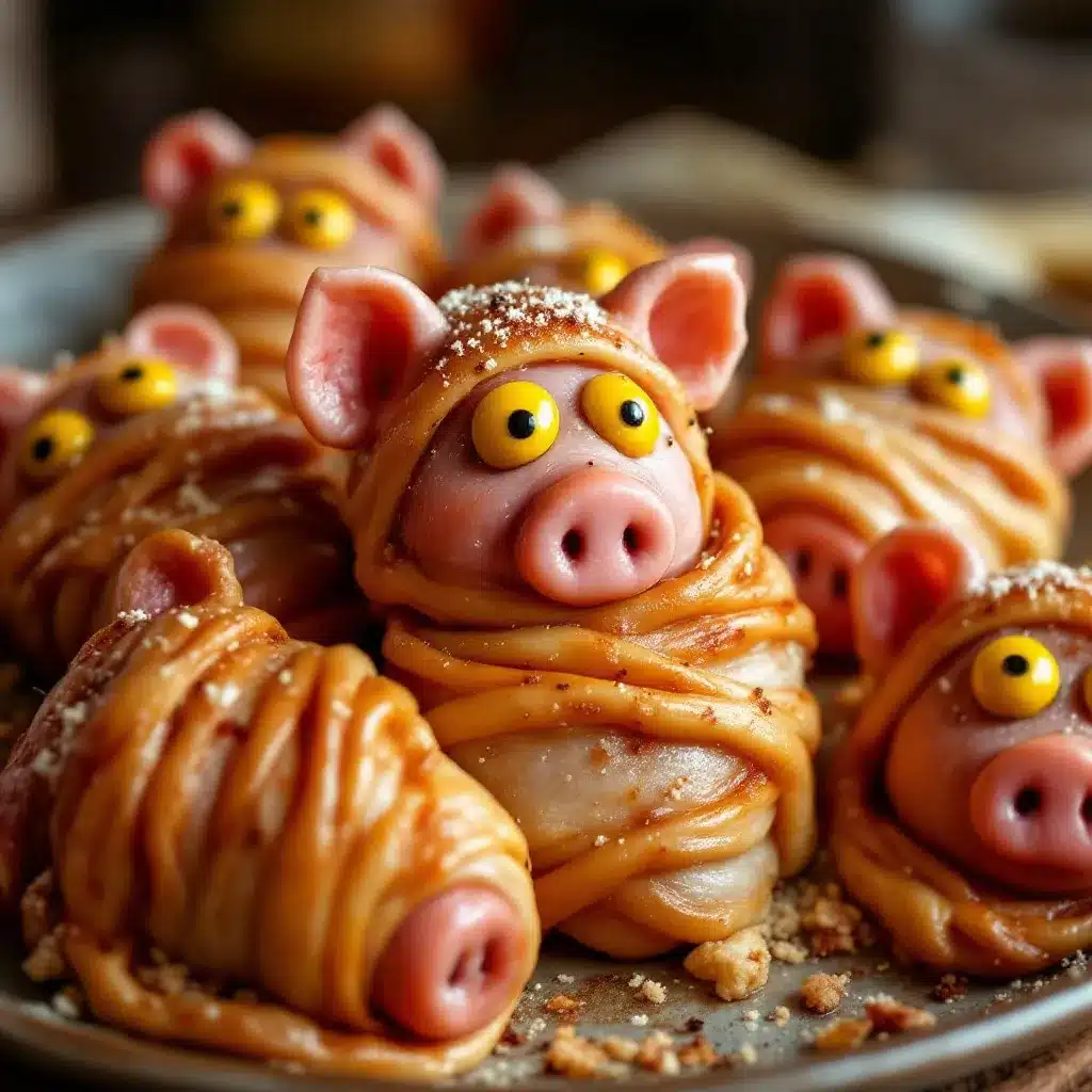 crispy mummy pigs in a blanket preparation steps