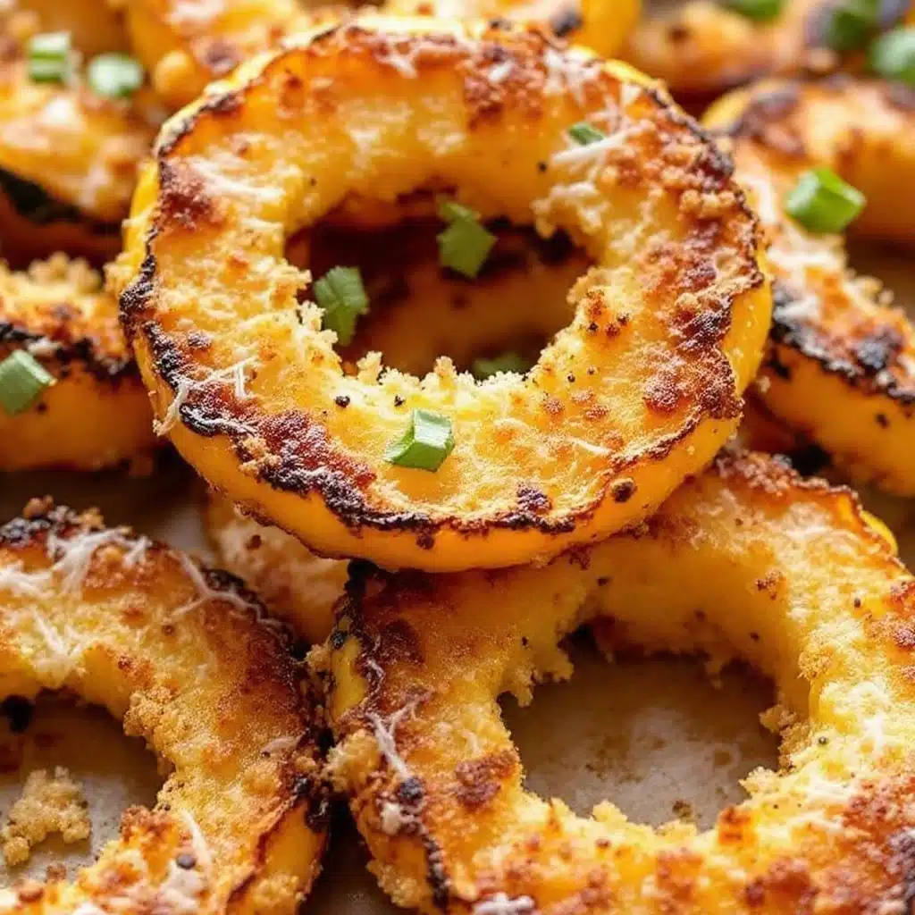 crispy parmesan delicata squash rings - featured image