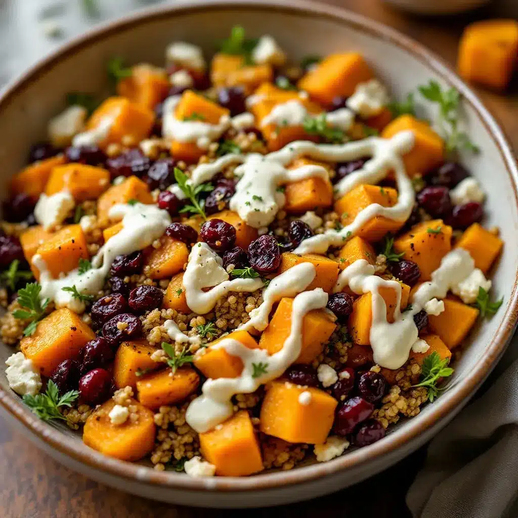 crispy roasted butternut squash harvest salad preparation steps