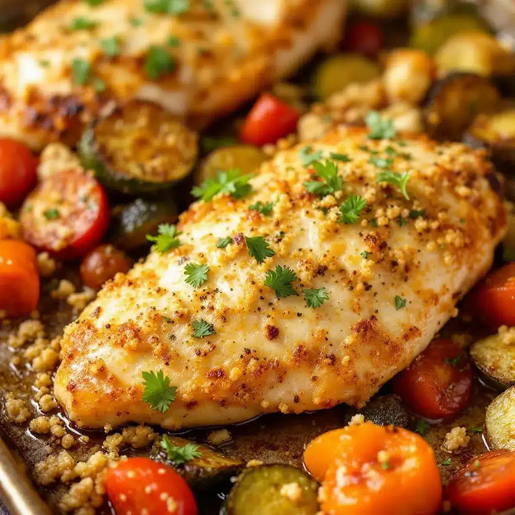 Crispy Sheet Pan Garlic Parmesan Chicken preparation steps