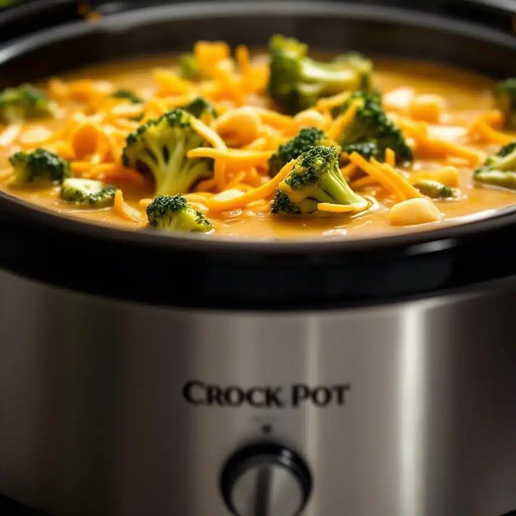 crockpot cheddar broccoli soup - featured image