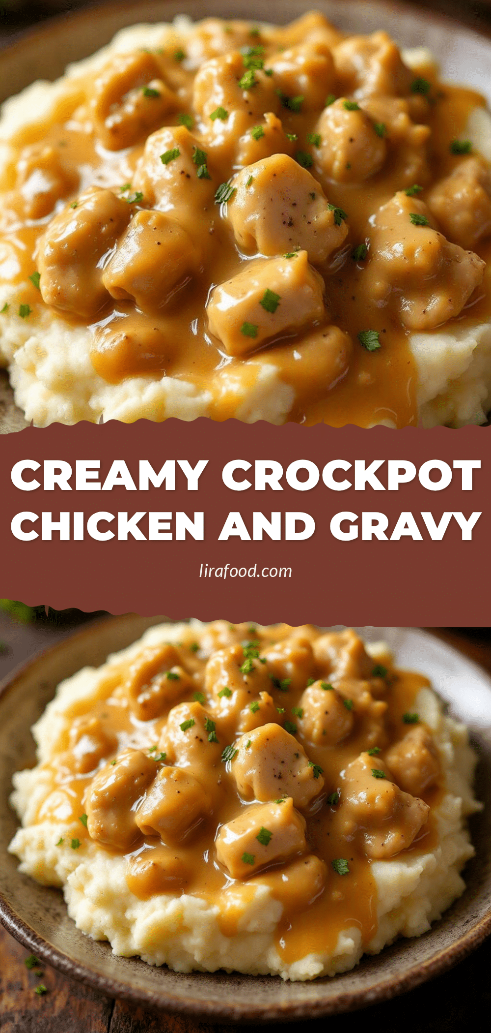 crockpot chicken and gravy over mashed potatoes recipe