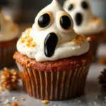 Cute Ghost Cupcakes with Marshmallow Faces - featured image