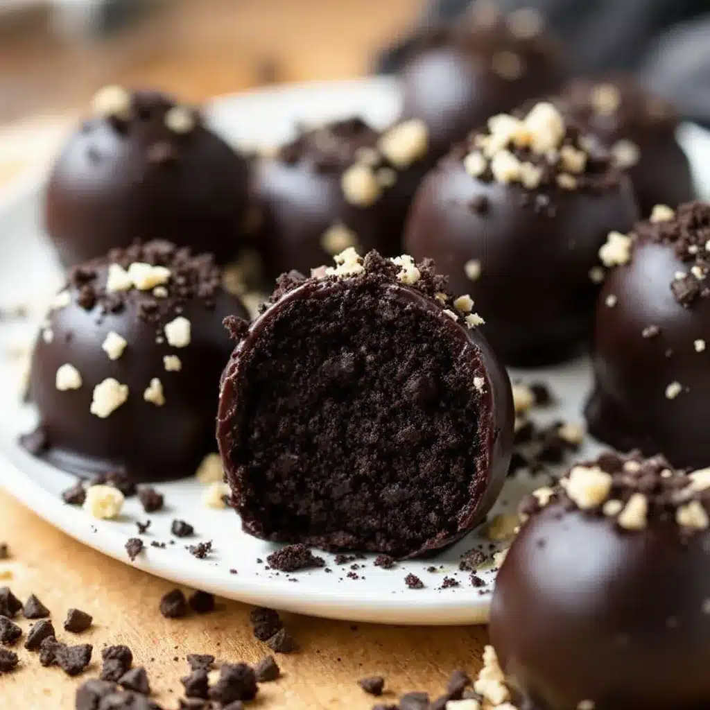 Easy Black Cat Oreo Truffles preparation steps