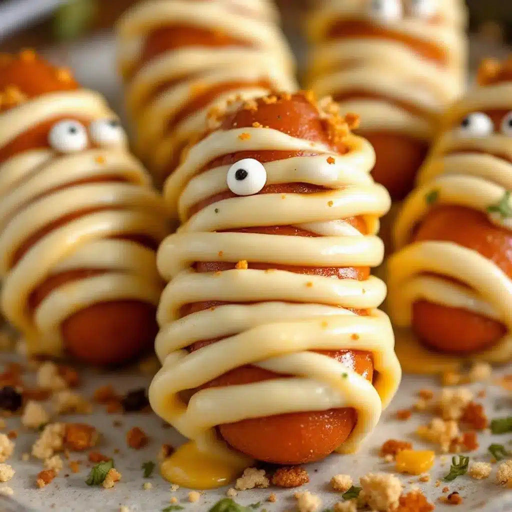 Easy Halloween Mummy Hot Dog Bites - featured image