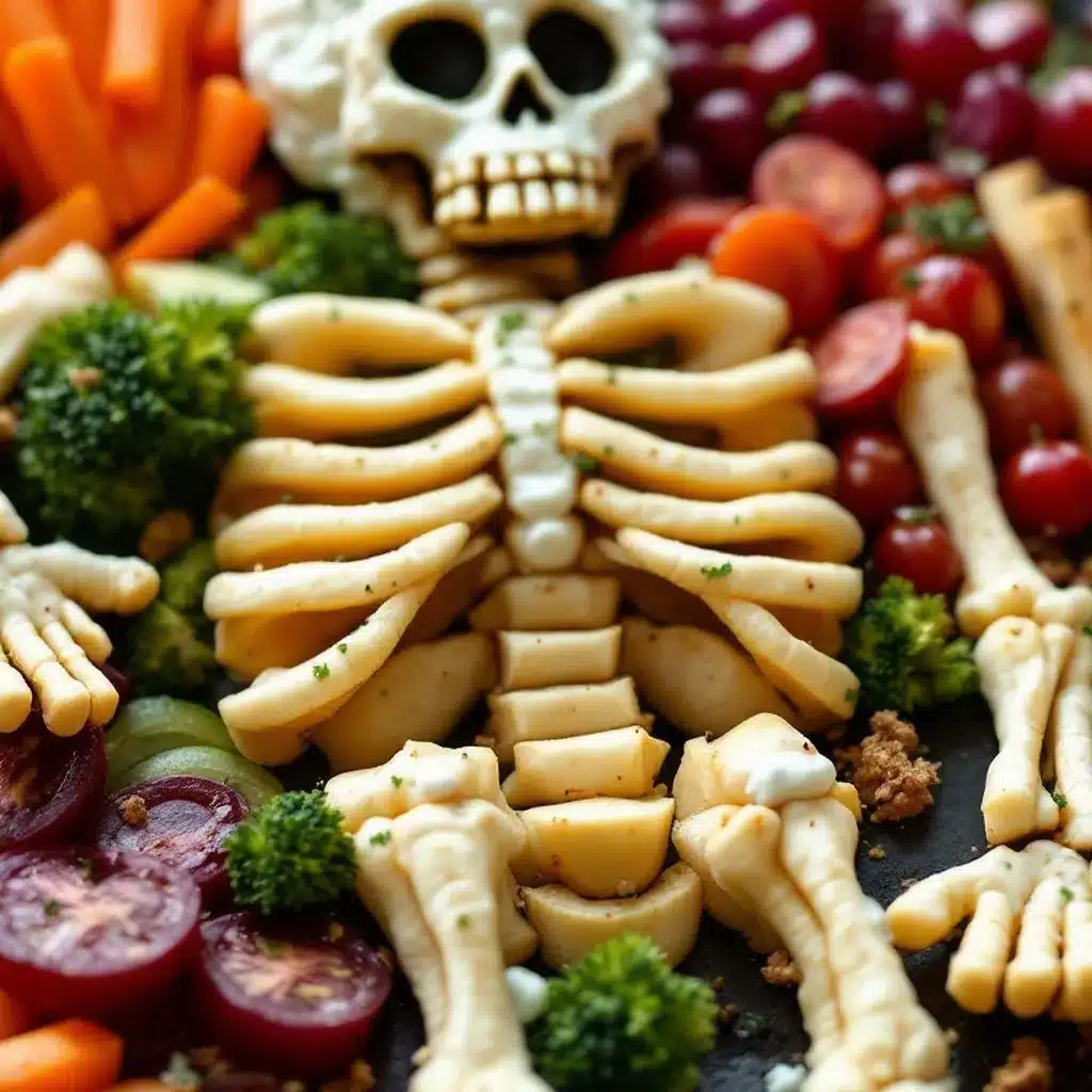 Easy Halloween Veggie Skeleton Platter - featured image
