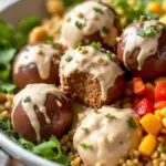 easy no-bake chocolate peanut butter protein balls - featured image