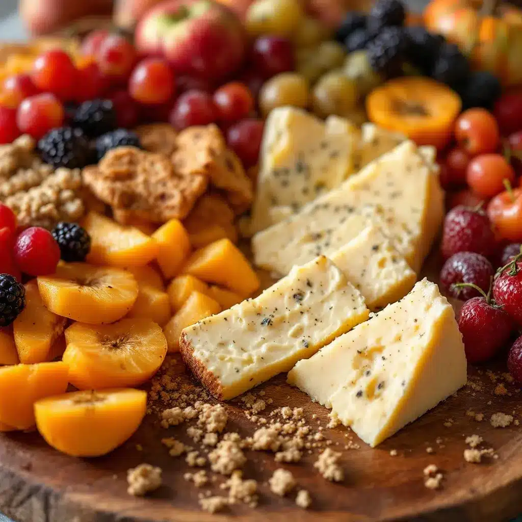 fall fruit and cheese board preparation steps