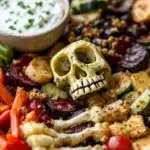 Halloween veggie skeleton platter - featured image