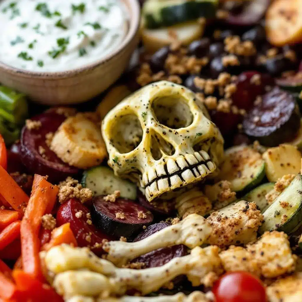 Halloween veggie skeleton platter - featured image