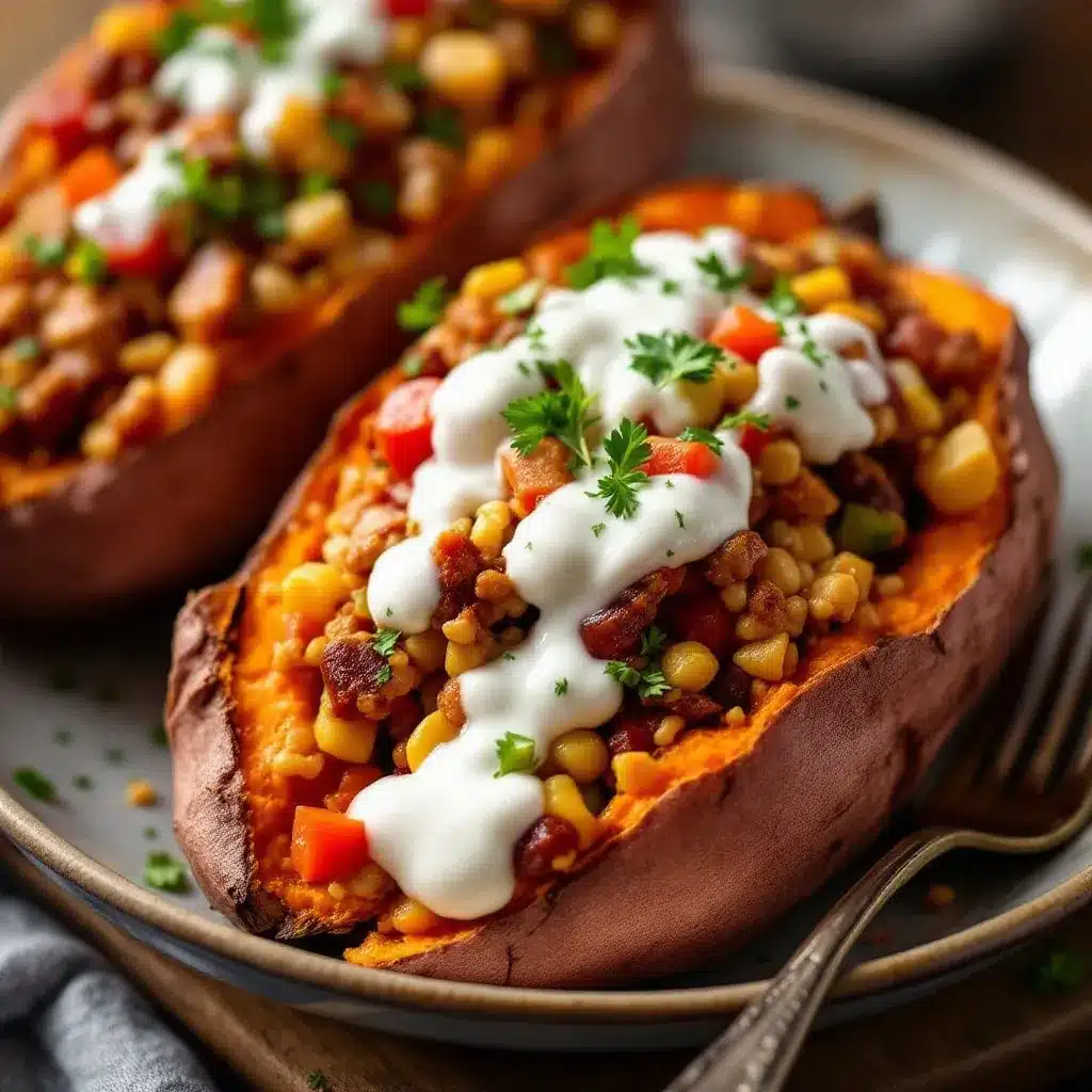 healthy loaded turkey chili sweet potatoes preparation steps