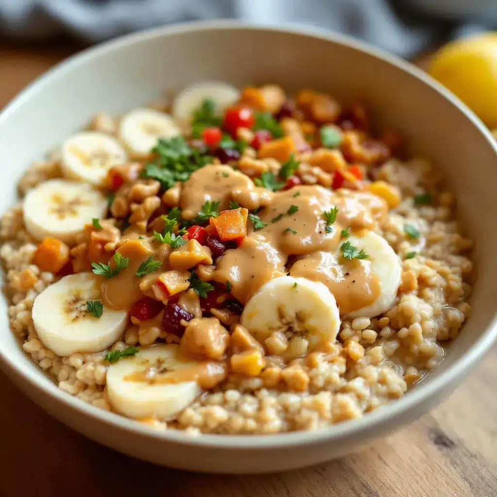 high-protein peanut butter banana overnight oats preparation steps