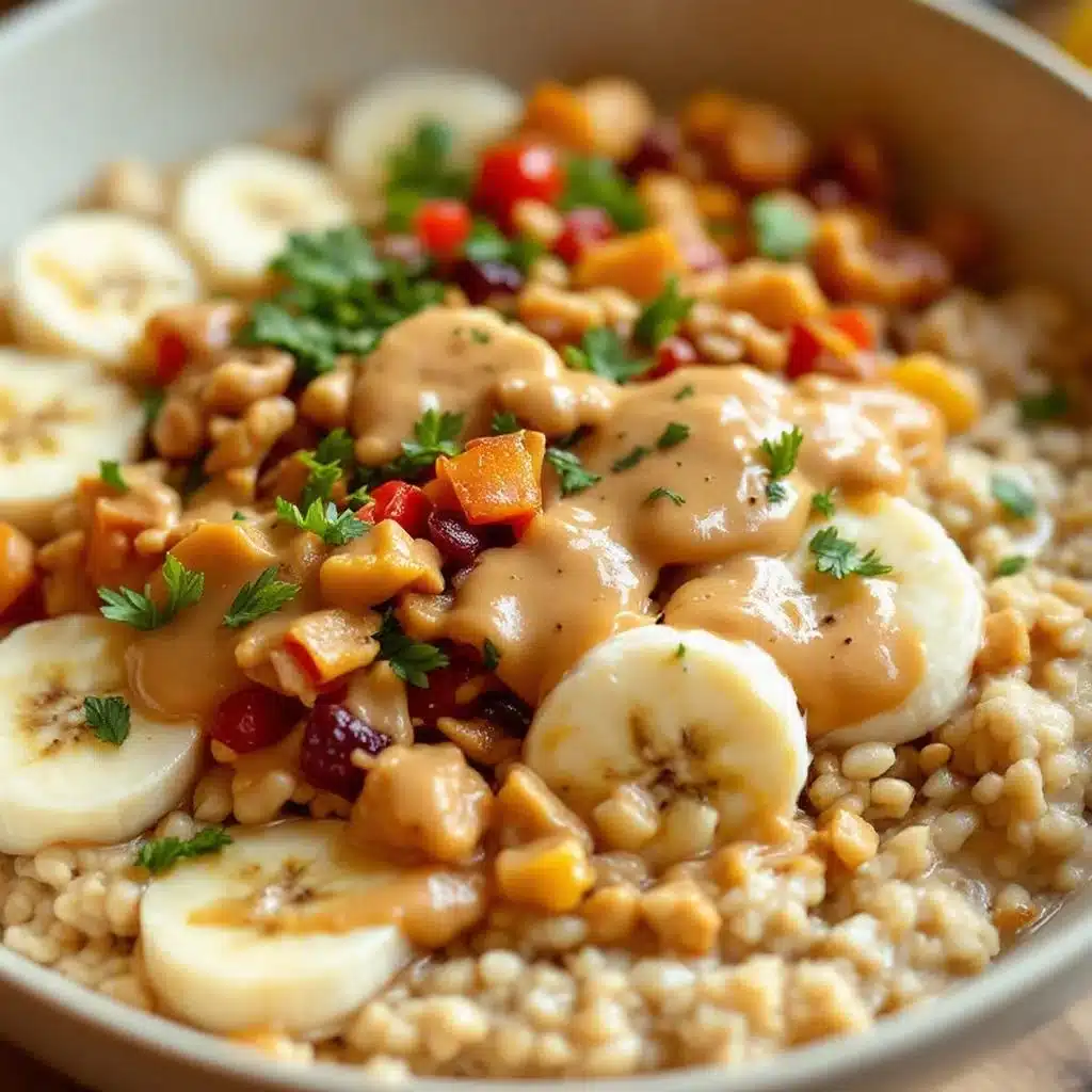 high-protein peanut butter banana overnight oats - featured image