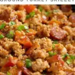 honey garlic ground turkey skillet - featured image