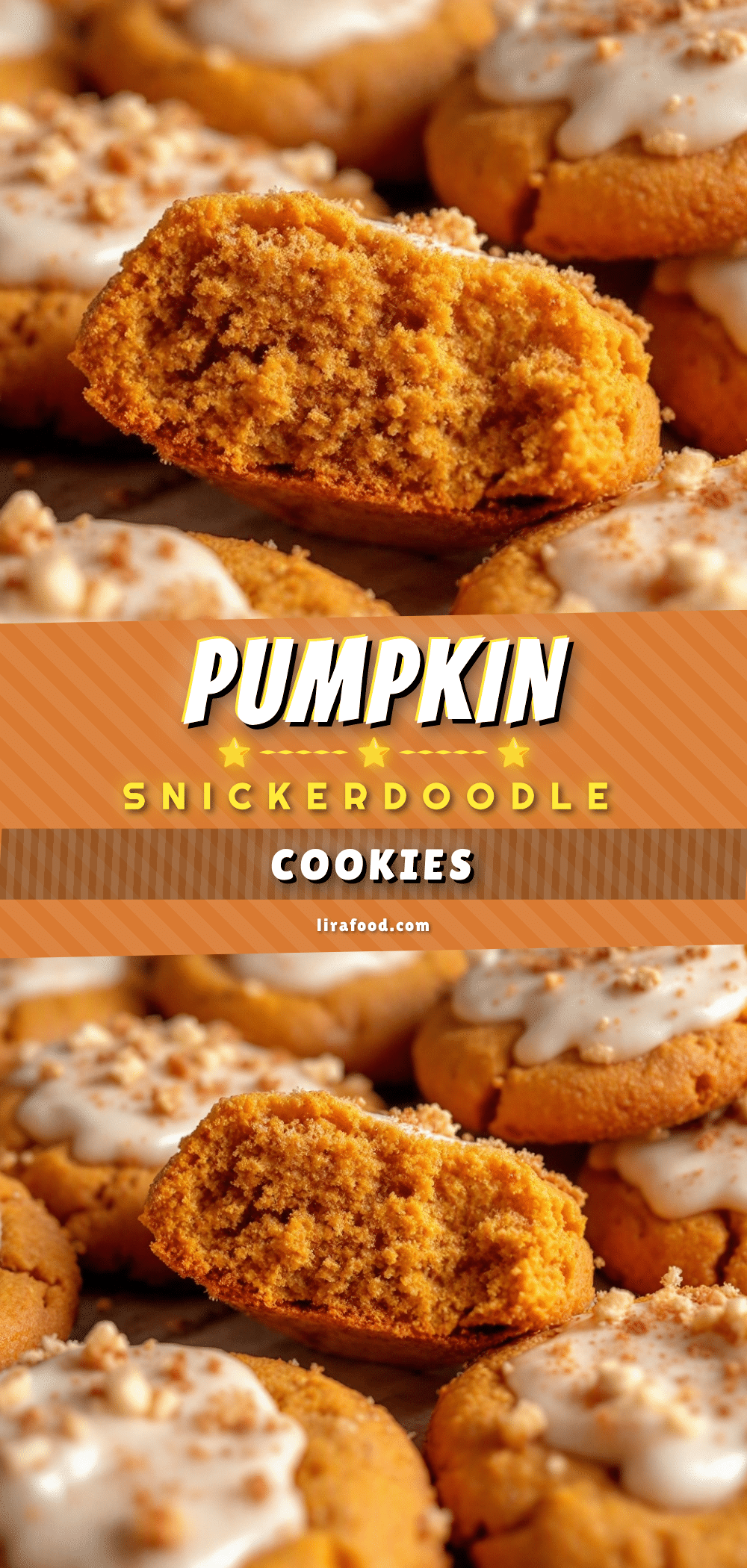 Iced Pumpkin Snickerdoodle Cookies recipe
