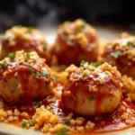 juicy baked chicken meatballs no breadcrumbs - featured image