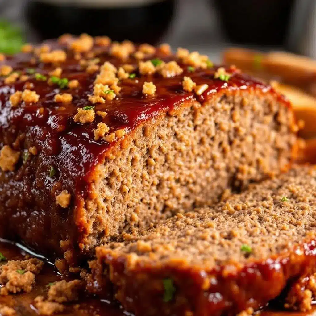 juicy brown sugar glazed meatloaf - featured image