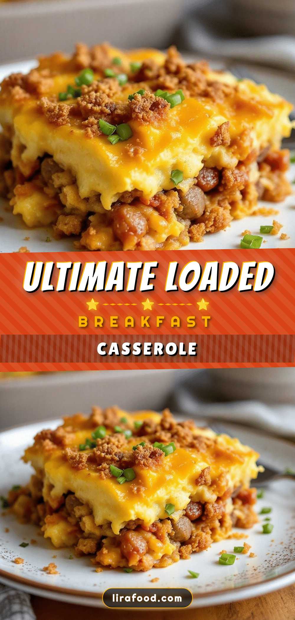loaded breakfast casserole with sausage and hash browns recipe