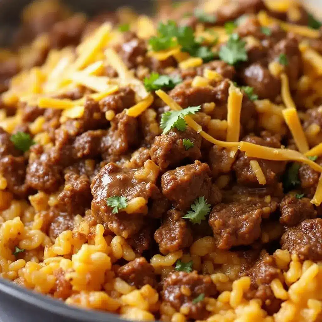 One-Pan Beef and Rice Skillet preparation steps