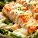 one-pan garlic butter salmon with asparagus - featured image
