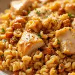 one pot chicken and apple cider orzo - featured image