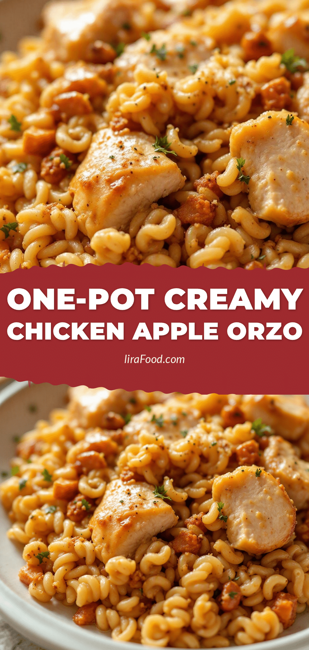 one pot chicken and apple cider orzo recipe