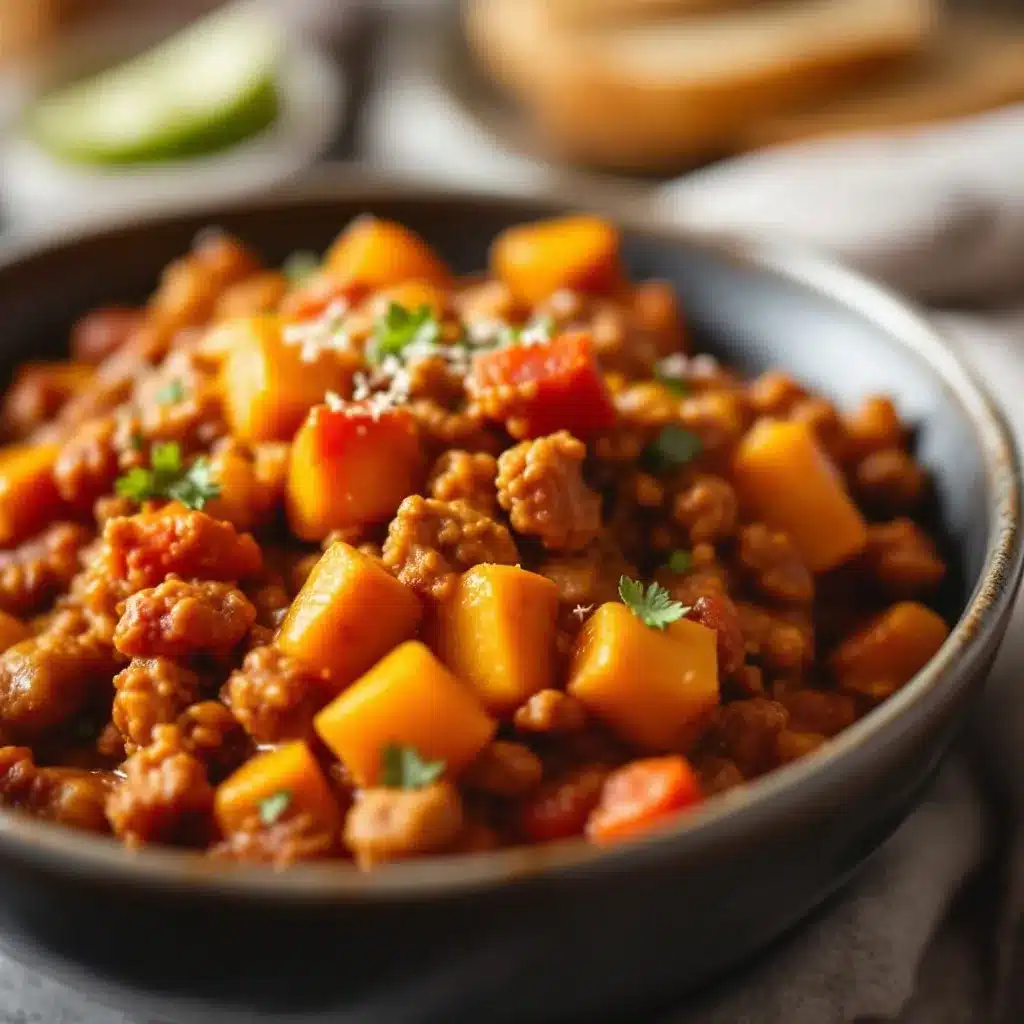 one pot ground turkey pumpkin chili preparation steps